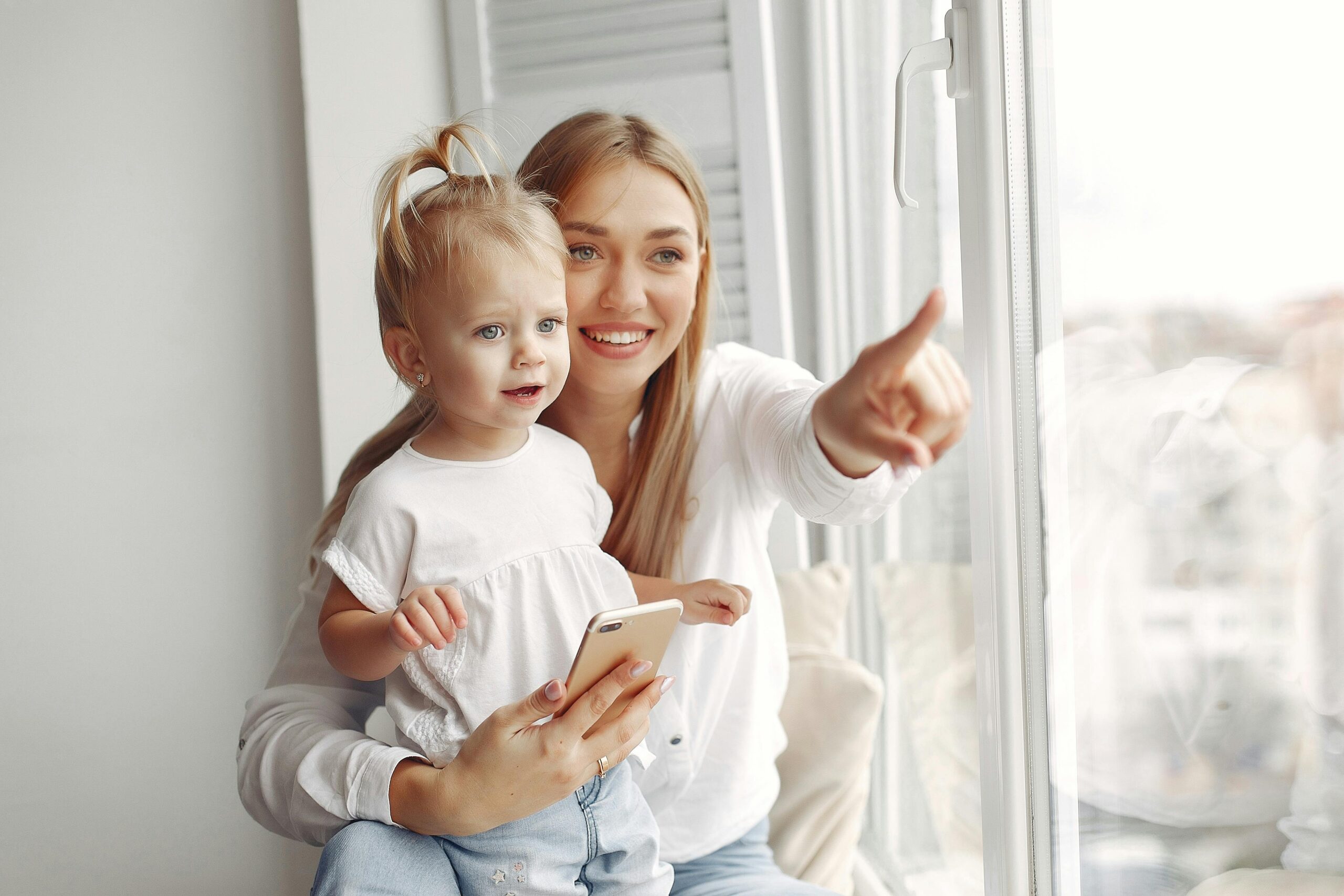 Parent and young child sharing a calm moment at home